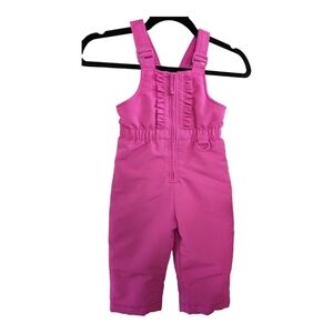 ⭐Wonderkids Bright Pink Ruffle Snow Bibs Size 2T EUC